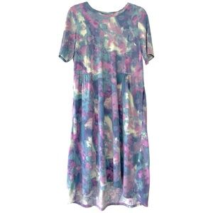 LOGO dress,size M,cotton/model, roomy fit, knee length, longer in back,no stains